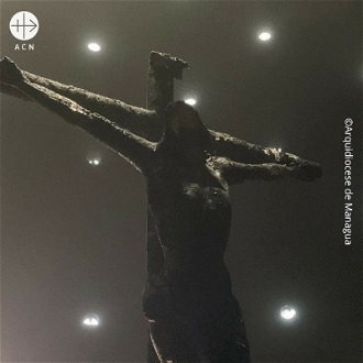 The charred crucifix © Archdiocese of Managua/ACN