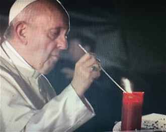 Pope lights candle at Hiroshima Peace Memorial