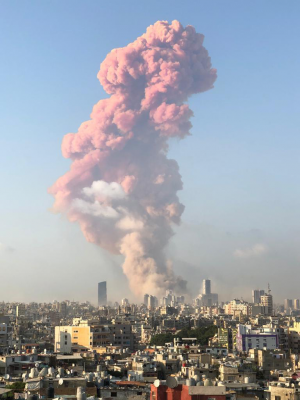 Beirut explosion - image courtesy Father Samer Nassir