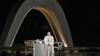 Pope Francis at Hiroshima Peace Memorial November 2019  (ANSA)