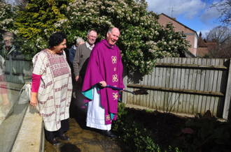 Harpenden Live Simply parish -  tree planting ceremony in parish grounds.