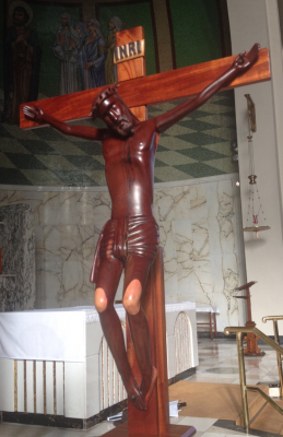 Crucifix carved by  Agustino Alikutepa commissioned by Ballineaspaig Church