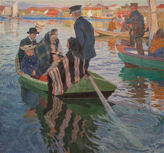 Sunday Church Goers in a Boat, by Carl Wilhelmson 1909 © National Museum, Stockholm