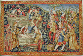 Les Vendanges / The Wine Harvest 1500 Wool & Silk Tapestry © Cluny Museum, France