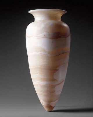 Egyptian high shouldered ointment jar, 2500-2400 BC alabaster © Metropolitan Museum of Art, New York
