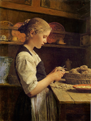 The Little Potato Peeler, by Albert Anker 1886  © Christian Art