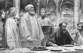 The Wedding Feast, by Eugène Burnand 1908 ©Christian Art