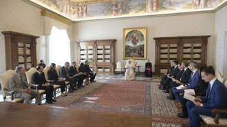 Moneyval team meeting with Pope Francis