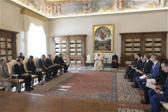 Moneyval team meeting with Pope Francis