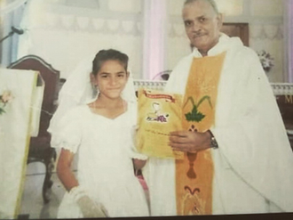 Arzoo Raja on her First Holy Communion Day