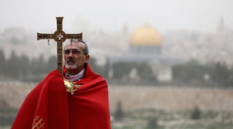 Archbishop Pizzaballa in Palm Sunday processon