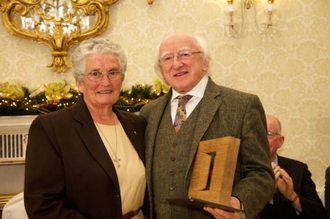 Sr Miriam Duggan with President Michael J Higgins, Nairobi