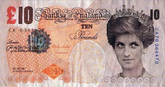 Di Faced Tenner, Conceived by Banksy, Custom bank note, Made in 2004, © Pest Control - Banksy