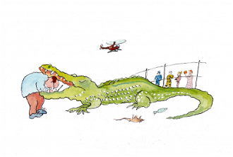 The dentist had had only one experience with crocodiles and this explained why his head was an unusual shape