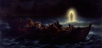 Le Christ marchant sur la Mer, by Pierre Amédée Varin 1872 © Christian Art