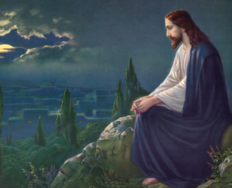 Christ on the Mount of Olives, by Josef Untersberger 1912 © Christian Art