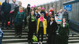 Group outside court  last February - DB/ICN