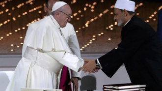 Pope Francis with Grand Imam of Al-Azhar  ...  image: Vatican News