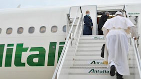 Pope boards place - image Vatican Media