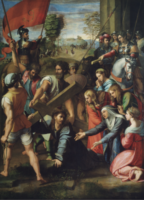 Jesus meets his mother on the way to Calvary, by Raphael 1516 © Museo del Prado, Spain