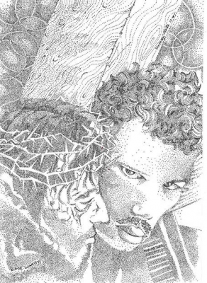 Simon of Cyrene helps Jesus, by Oluwaseyi Alade 2017 © Saatchi Art & Oluwaseyi Alade
