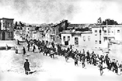 Soldiers round up Armenian civilians 1915