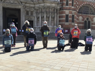 Prayers outside Westminster Cathedral