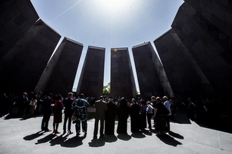 WCC representatives at Armenian Genocide memorial, Yerevan, 100th anniversary of Armenian Genocide. Photo: Marianne Ejdersten/WCC