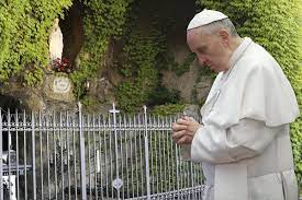 Pope Frances praying Rosary in Lourdes  - image Vatican News