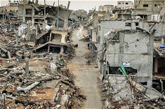 Shejaiya residential neighbourhood after 2014 war on Gaza. Photo: Garry Walsh