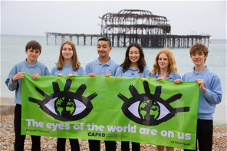 Cardinal Newman students by Brighton Old Pier