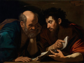 Dispute Between St Peter and St Paul, by Bartolomeo Cavarozzi © Galerie G. Sarti, Paris