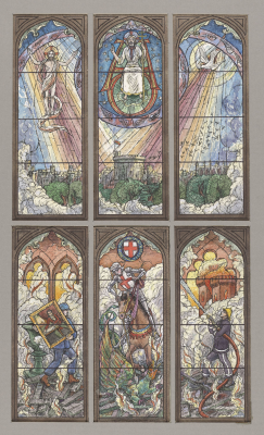 933305: Joseph Nuttgens, Stained Glass Windows for Private Chapel Windsor Castle, Design No.4. Royal Collection Trust / All Rights Reserved