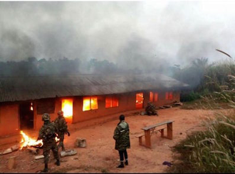 School burning