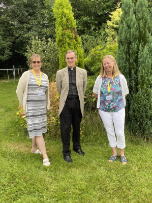 Christine Allen, Bishop John Arnold and Lorna Gold - image: ICN/JS