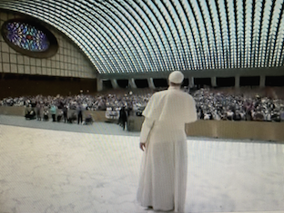 Pope arrives in Pope Paul Vi Hall - screenshot
