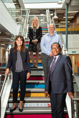 Sue Carr, Leeds Trinity University, Simon Errington,York St John,  Olivia Briddon University of Huddersfield, Prof Charles Egbu Vice-Chancellor  Leeds Trinity University