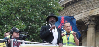 Nigerian playwright Tayo Aluko as Paul Robeson,