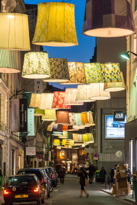 Linen Lamp Shades Rue du Mail, Paris 2014 © Club Masters of Linen / Paris Deco Off