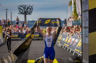 Antonia Jubb in Youth Super League Triathlon, Jersey, 18/9. Image ©Super League Triathlon