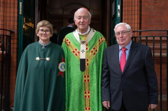 Dr Veronica Fulton, Cardinal Vincent and Michael Maher after the ceremony in Chiswick