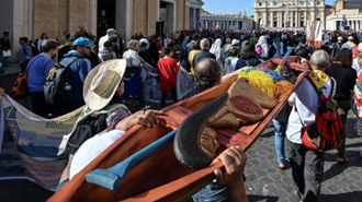 One statue carried in procession to St Peter's