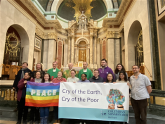 Bishops of England & Wales, Scotland and Ireland - with climate campaigners at the end of Mass