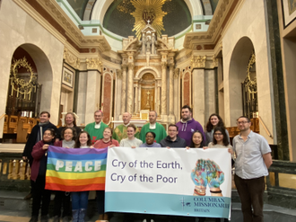 Bishops of England & Wales, Scotland and Ireland - with climate campaigners at the end of Mass