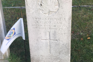 Bredgar parish church Kent. 59492 Corporal AG INGRAM 21st  BN Canadian Inf.  3rd September 1917... A glorious death is a living memory. Image ICN/JS