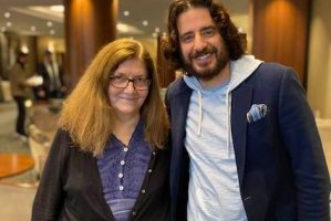 Jo Siedlecka with Jonathan Roumie