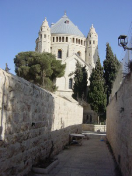 Dormition Abbey - covered in anti-Christian graffiti on several occasions