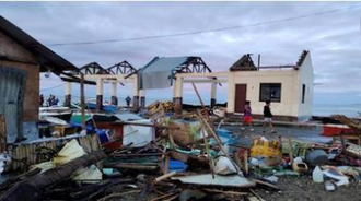 Maasin, capital of Southern Leyte province, was one of the areas hardest hit by Typhoon Rai. Photo credit: Caritas Maasin.