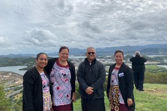 Caritas Tonga team, with Cardinal Mafi at the Caritas Oceania Forum in 2019