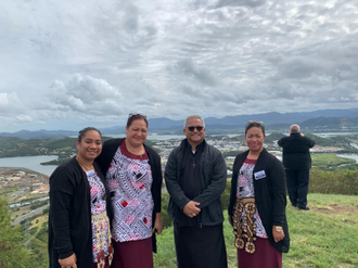 Caritas Tonga team, with Cardinal Mafi at the Caritas Oceania Forum in 2019